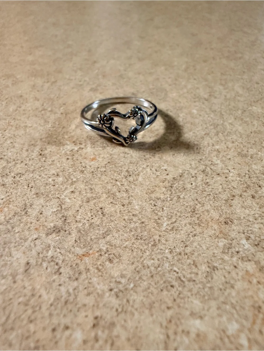Sterling Silver Floral Vine Ring - Silver